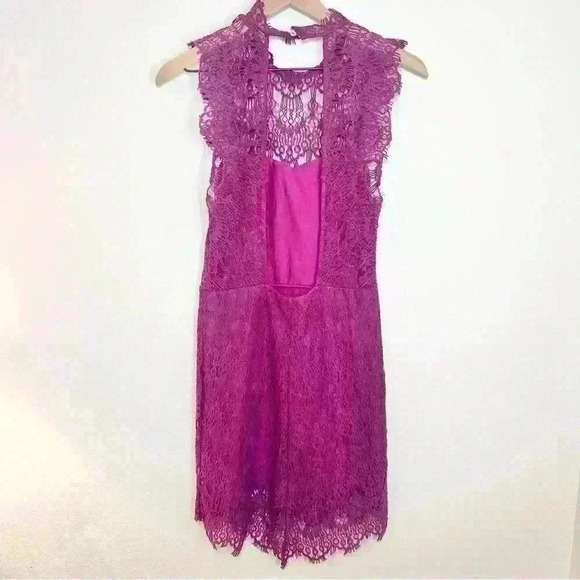 NWT Intimately FREE PEOPLE Women’s Magenta Lace Dress Size Small - Picture 10 of 16